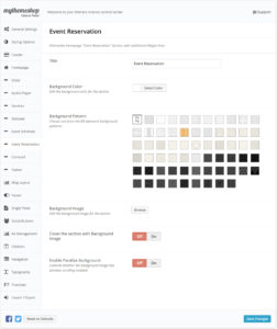 Salvation Event Reservation Settings